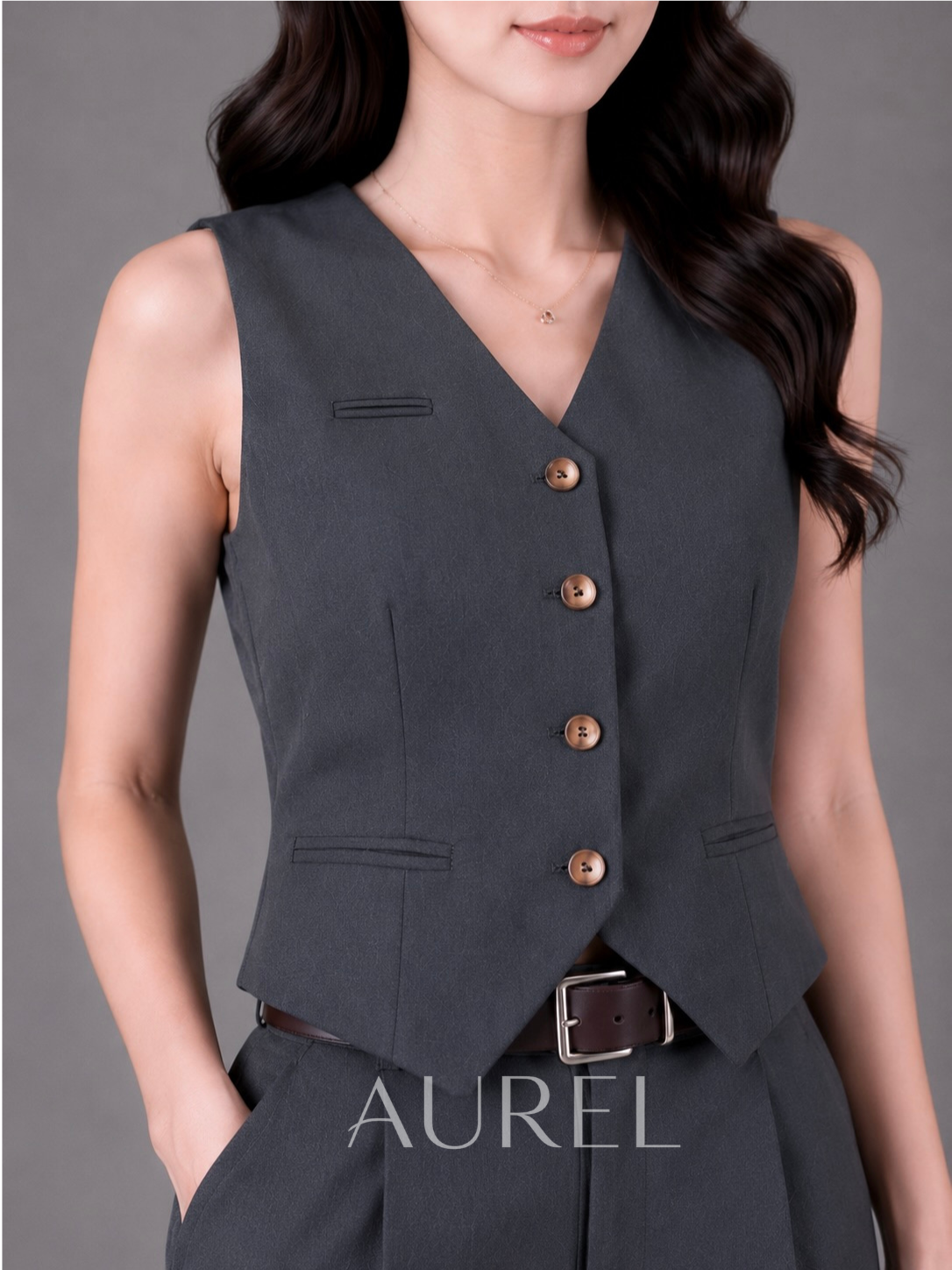 C2960 Colette Vest Set (Gray)