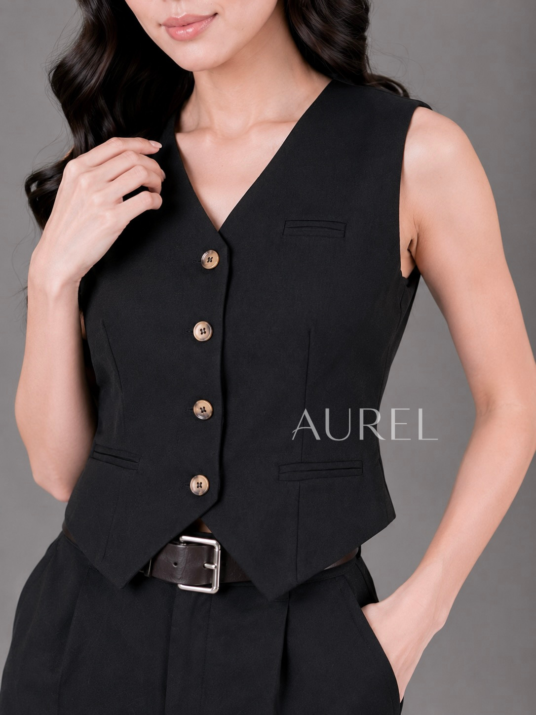 C2960 Colette Vest Set (Black)