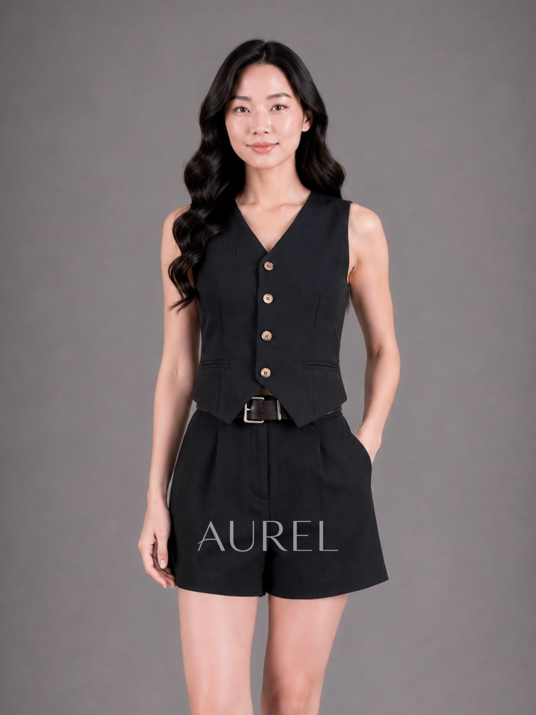 C2960 Colette Vest Set (Black)