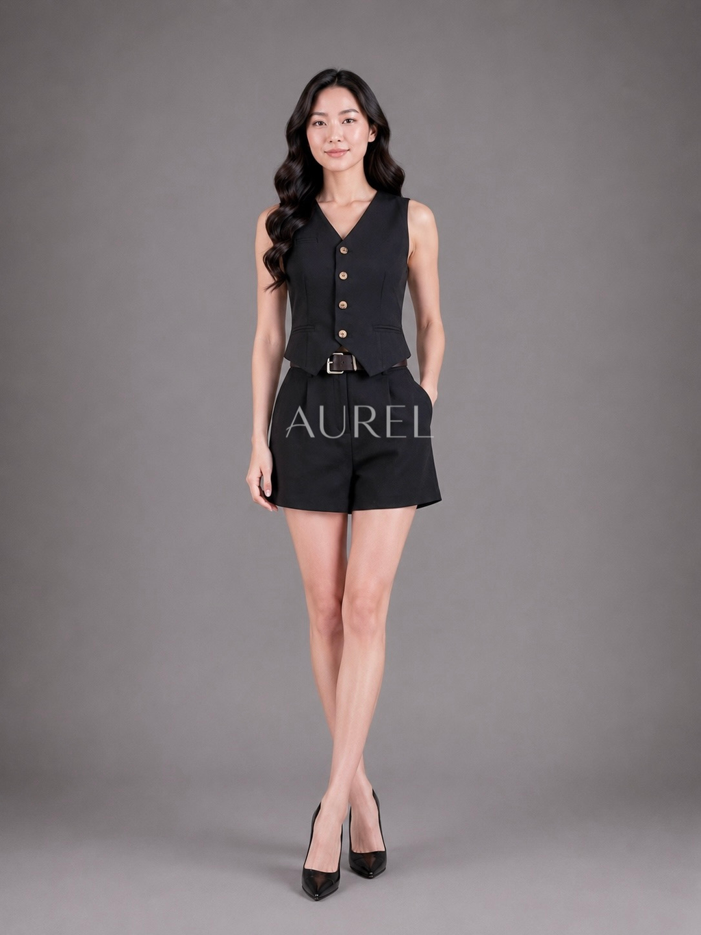C2960 Colette Vest Set (Black)