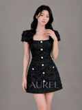 M8062 Elodie Textured Dress (Black)