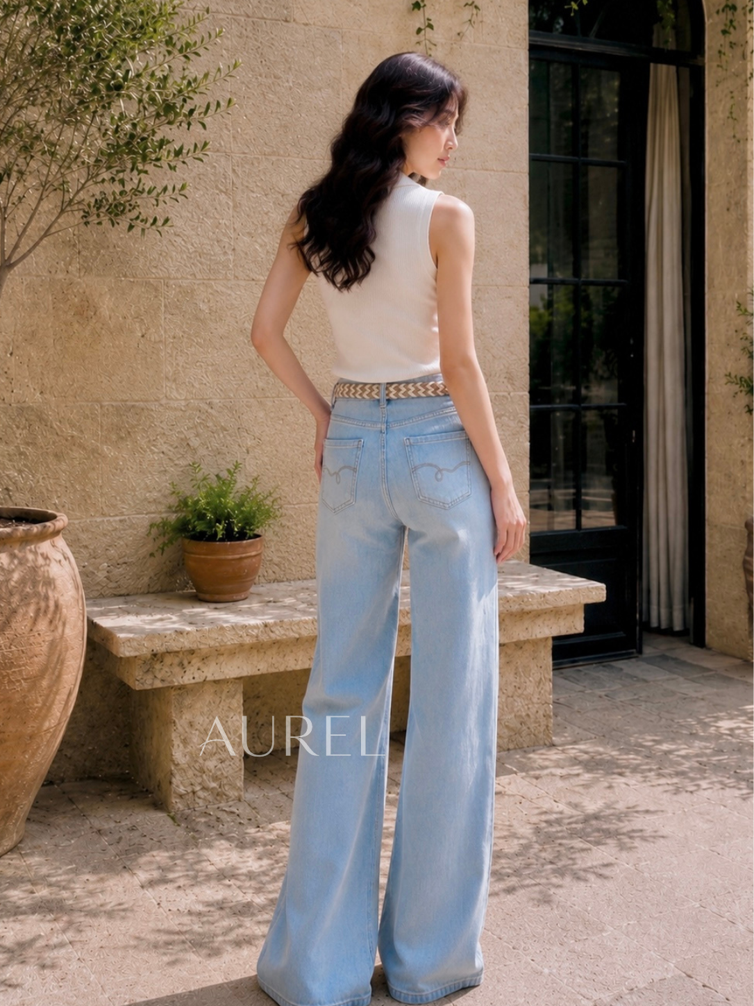 ZL21333 Aurora Light Wash Flare Jeans
