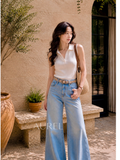 ZL21333 Aurora Light Wash Flare Jeans