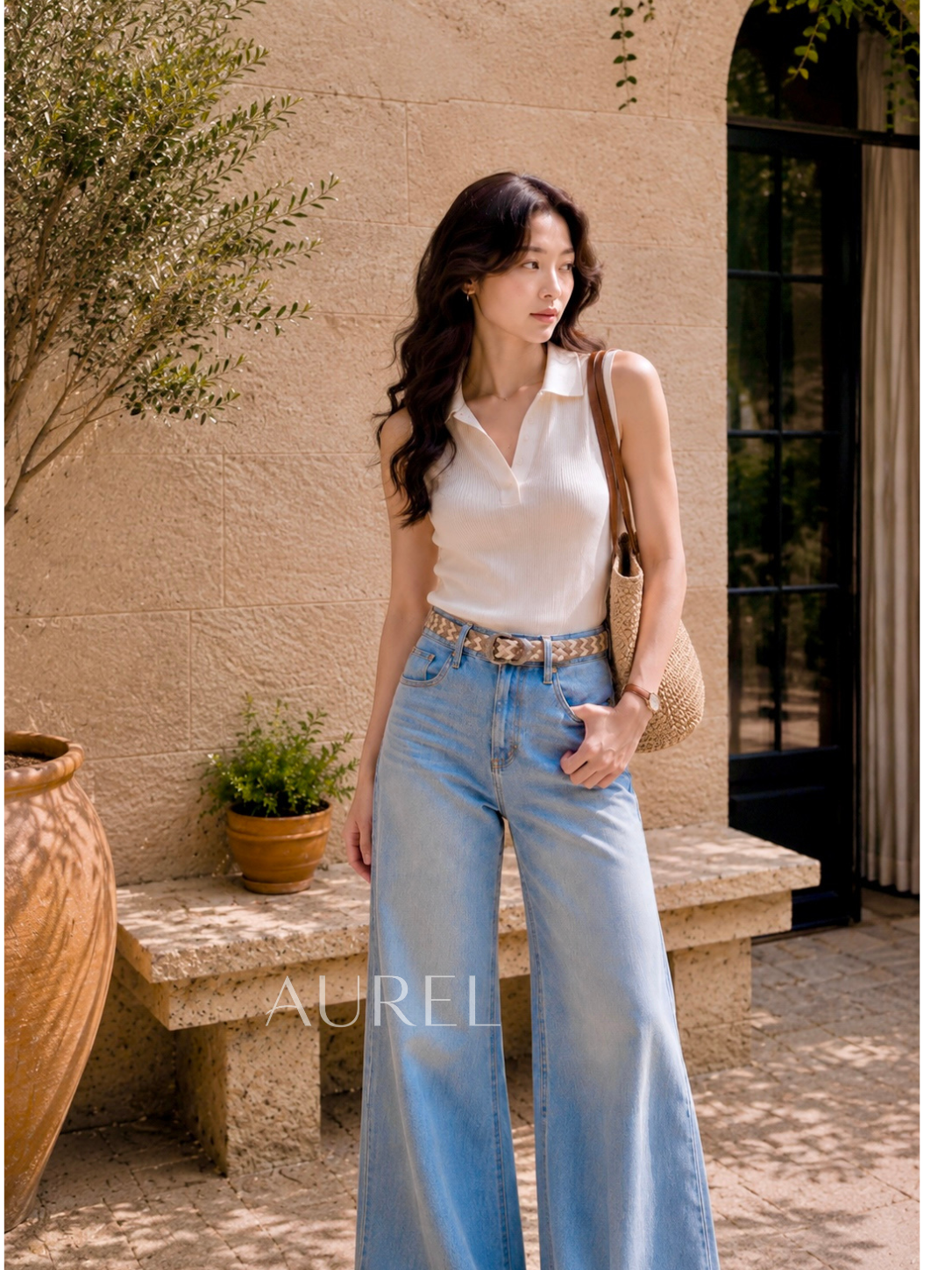 ZL21333 Aurora Light Wash Flare Jeans