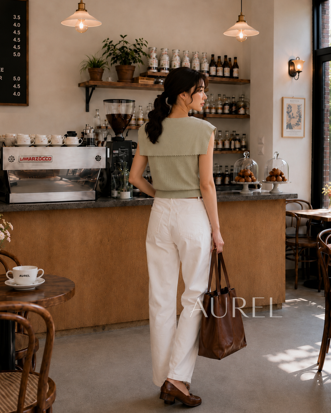 Serena Sailor Knit Top (Sage）