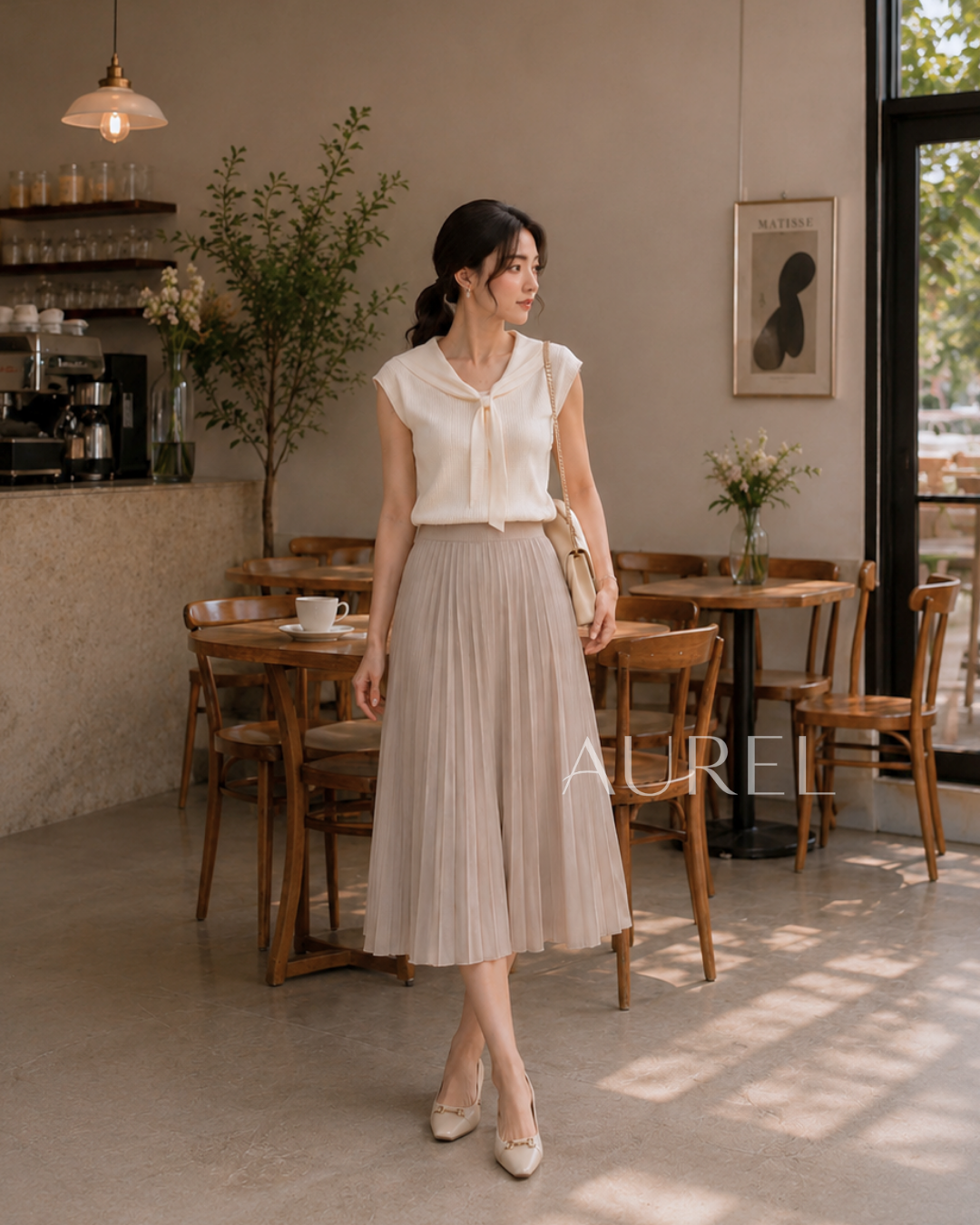 Serena Sailor Knit Top (Ivory）