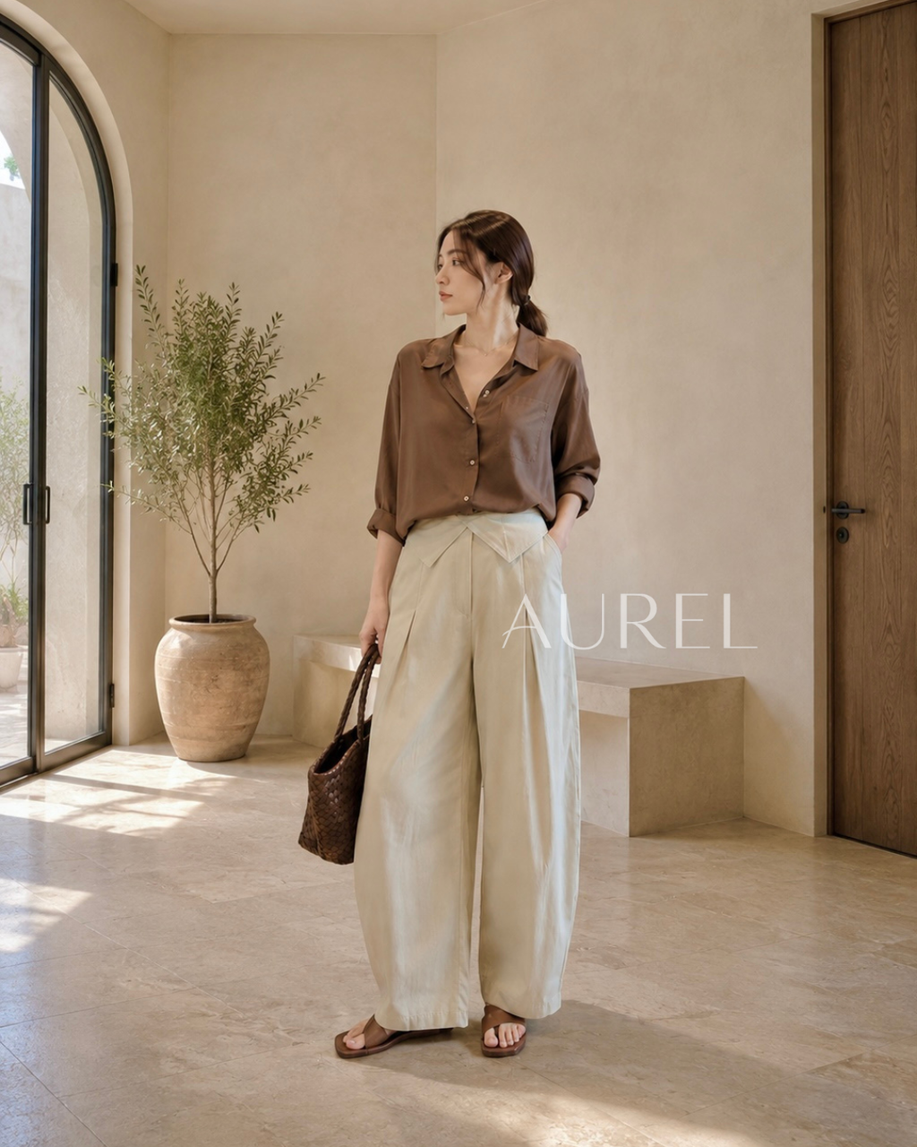 Evre Curved Pants (Light Grey)