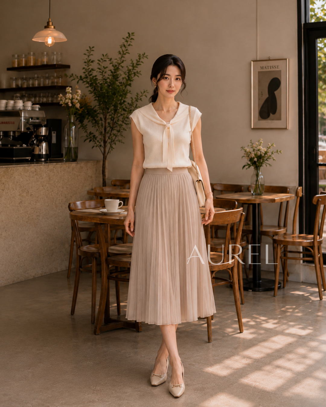 Serena Sailor Knit Top (Ivory）