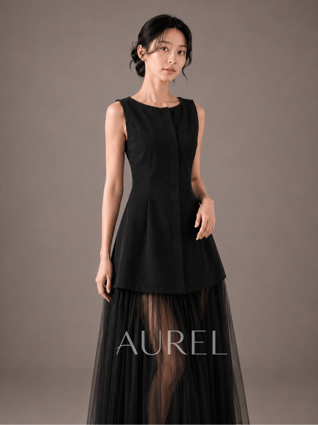 M8056 Selene Tulle Dress (Black)