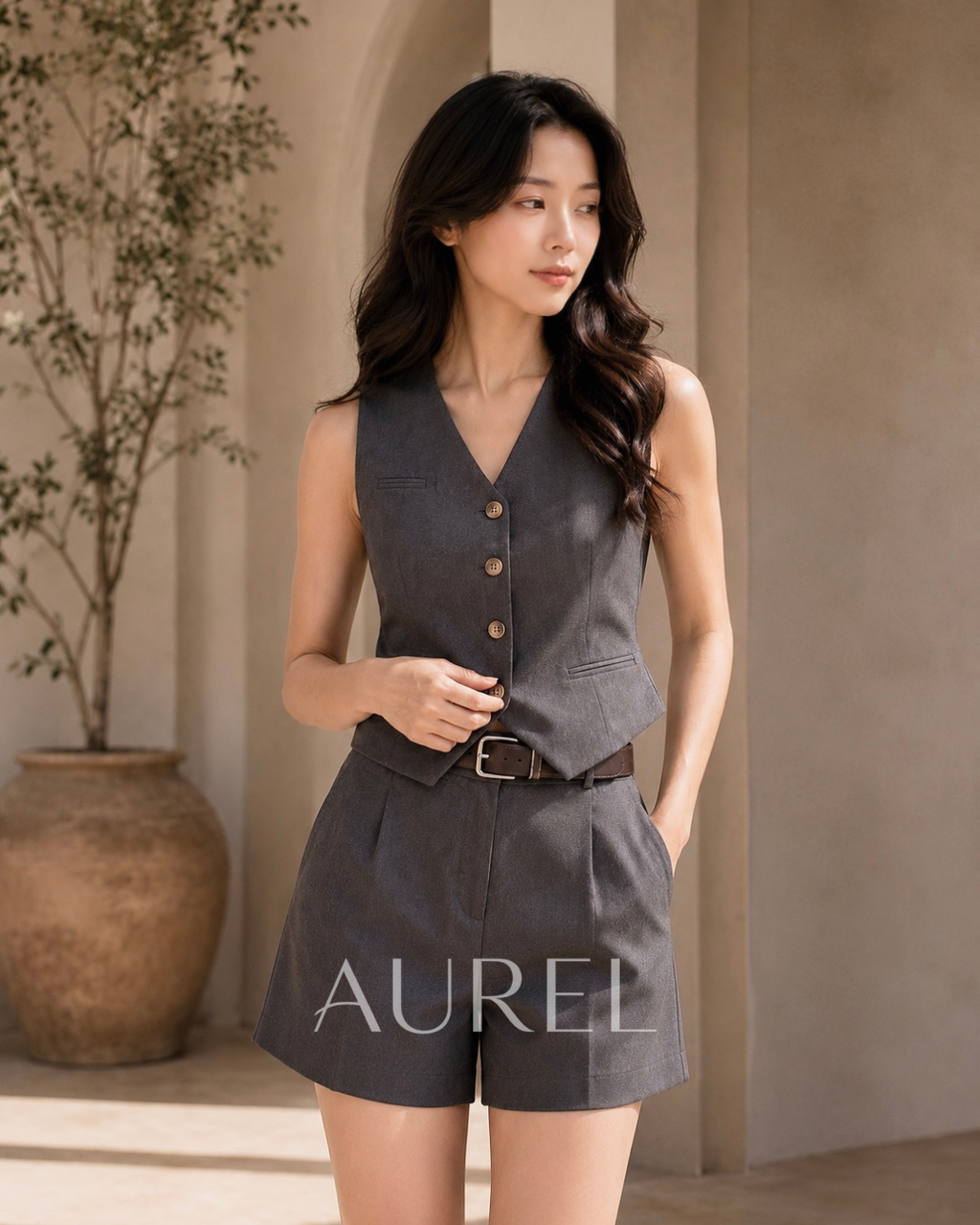 C2960 Colette Vest Set (Gray)