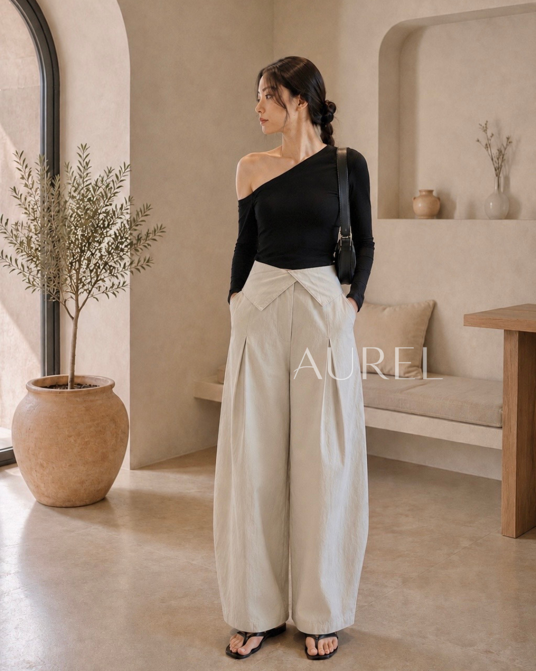 Evre Curved Pants (Light Grey)