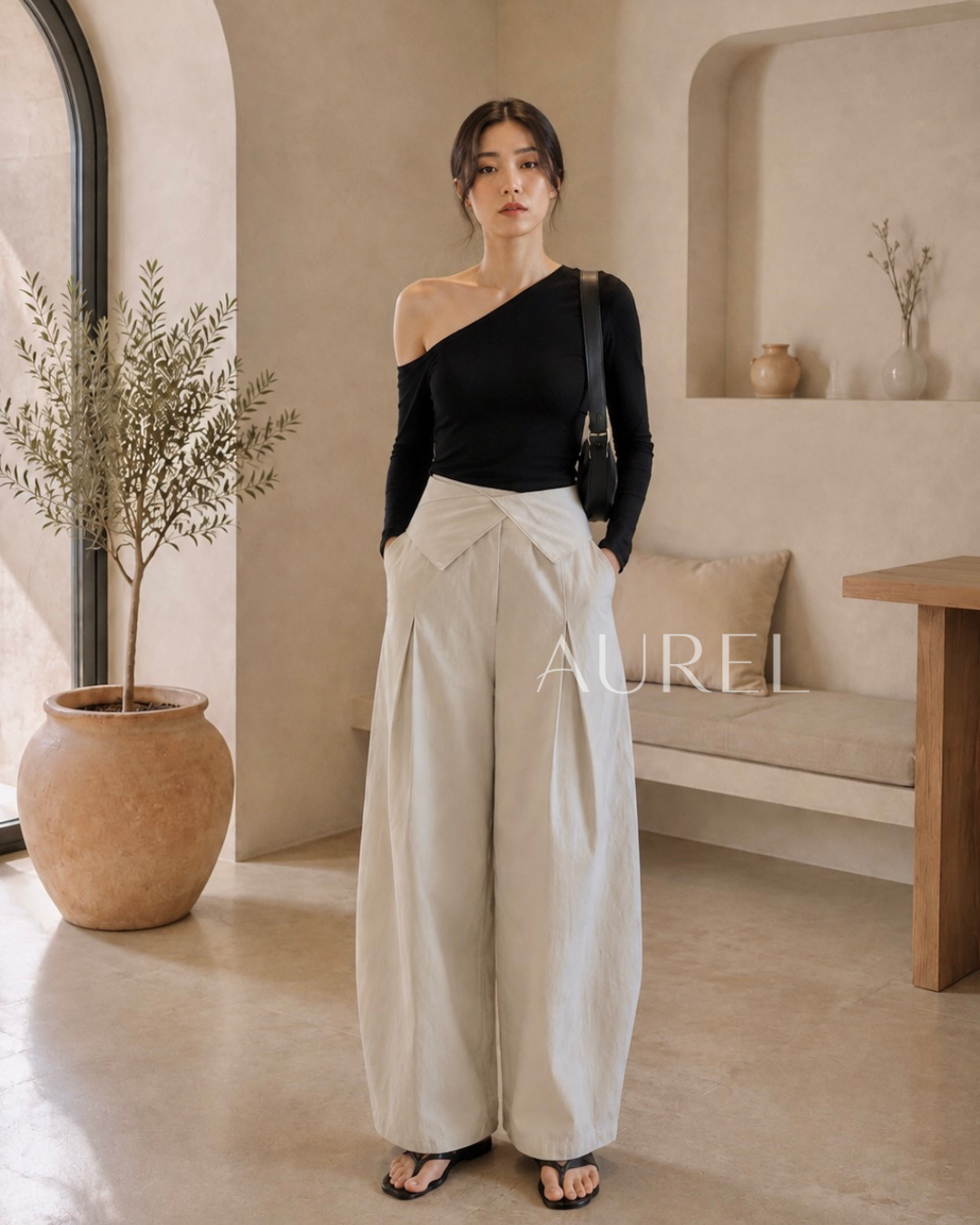 Evre Curved Pants (Light Grey)