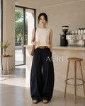 Monre Utility Wide-Leg Pants (Black)