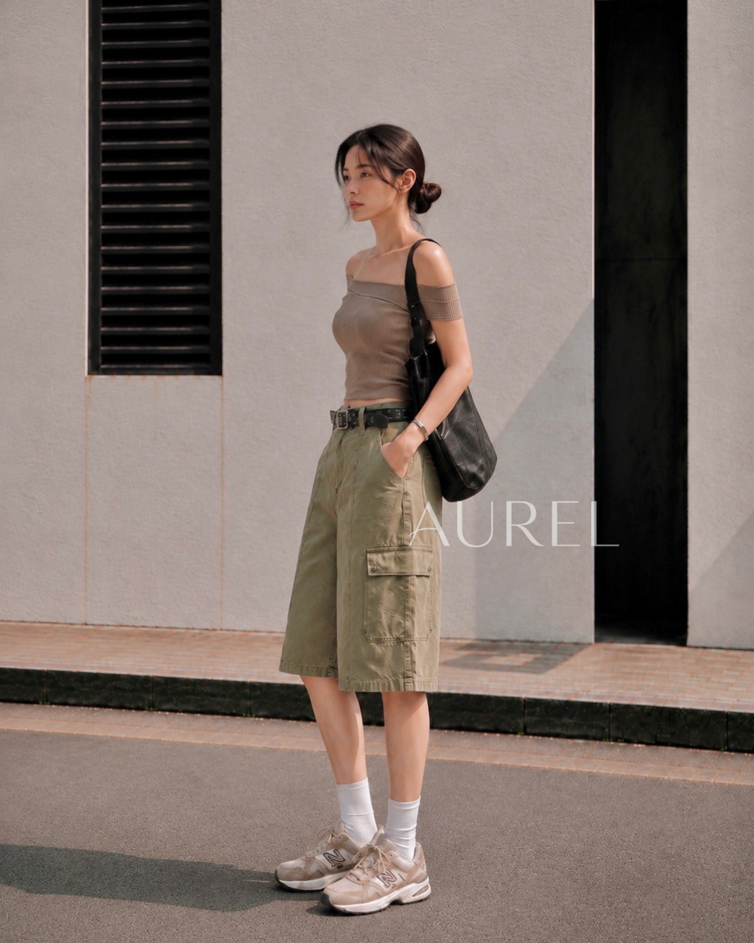 Sienna Utility Bermuda Shorts (Army Green)