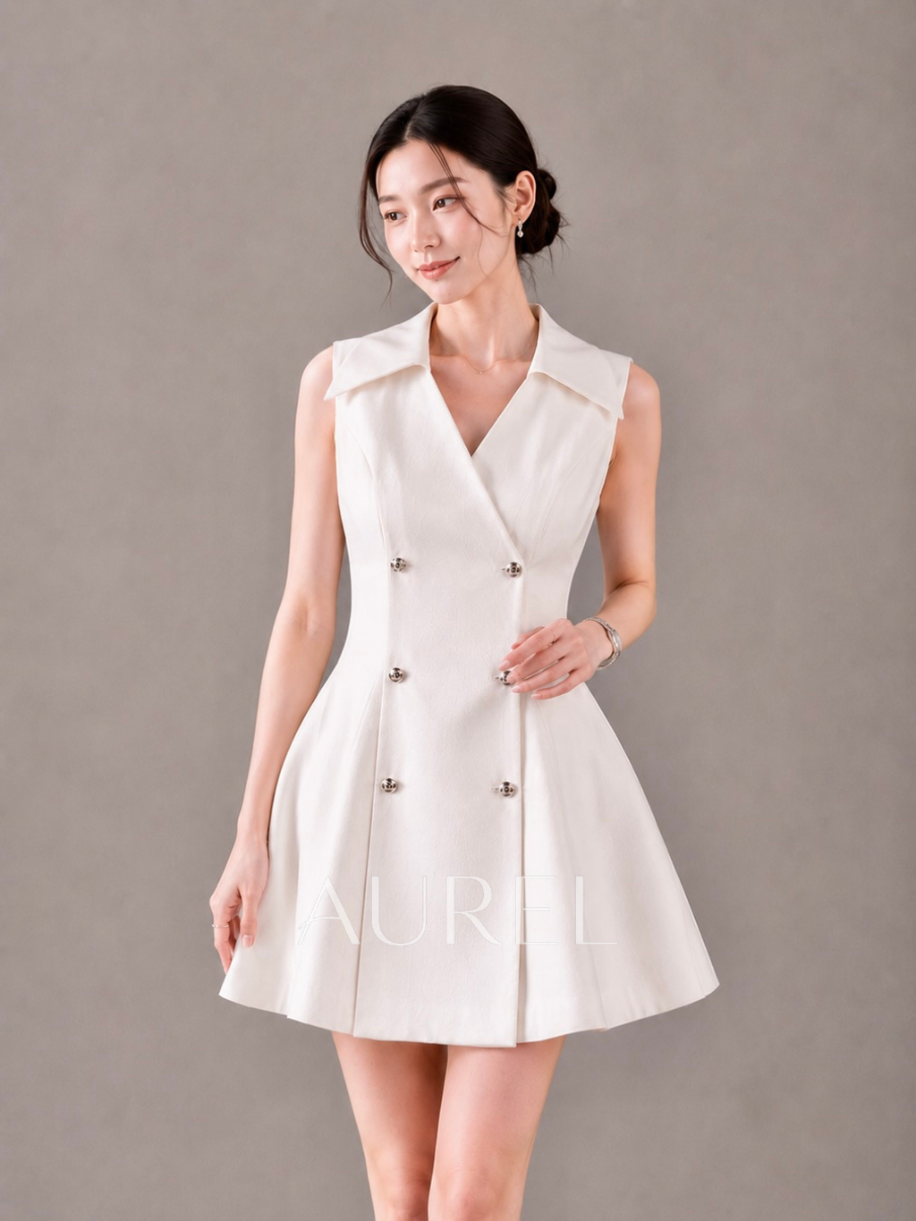 M8052 Valerie Blazer Dress (White)