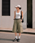 Sienna Utility Bermuda Shorts (Army Green)