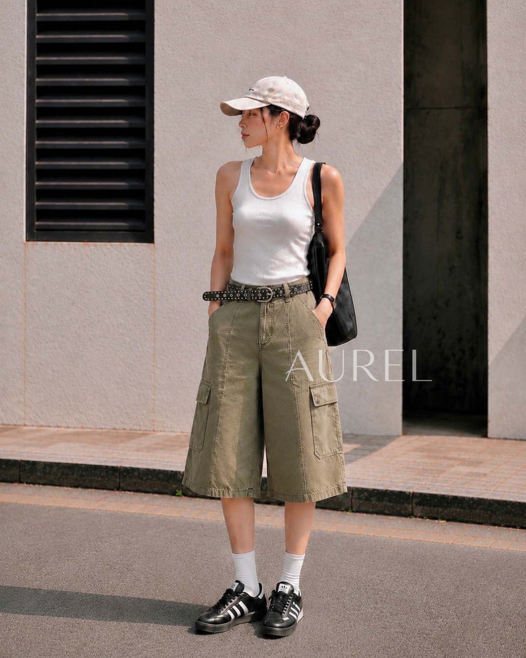 Sienna Utility Bermuda Shorts (Army Green)