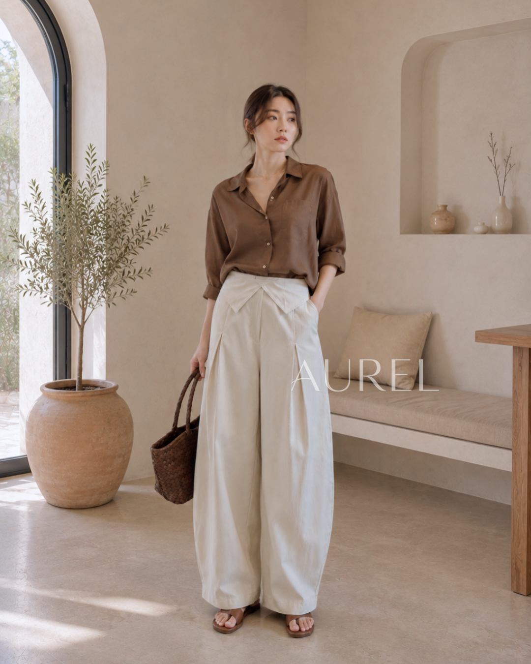 Evre Curved Pants (Light Grey)